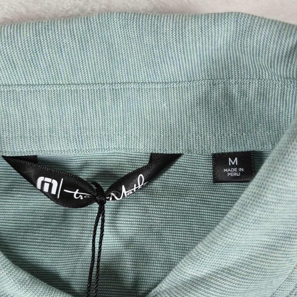 Travis Mathew Polo Shirt Men's Medium Green The Zinna Pima Cotton Golf NWT - Picture 6 of 9